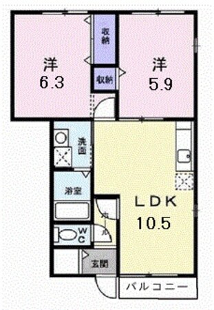 播磨町駅 徒歩17分 1階の物件間取画像